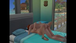 A very old milf fucking a redhead guy