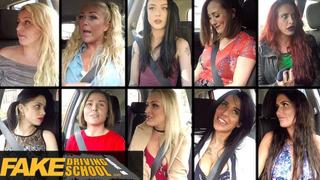 Fake Driving School - Ten Teens seduced by older teacher in bumper compilation of funny scenes in FAKEhub